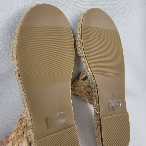 Lulus UTELLA Natural Espadrille Ankle Strap Flat Sandal Sz 9 - Picture 5 of 15